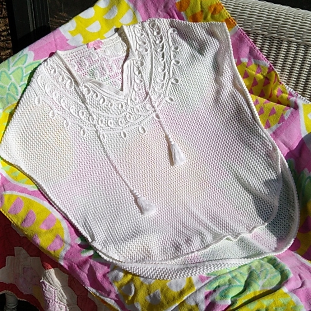 Lilly Pulitzer Resort Sterling Coverup Poncho Sweater